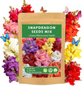 LUOJIBIE Snapdragon Seeds, 10,0000+ Tetra Mix Snapdragon Seeds for Planting (Antirrhinum Majus) Fairy Bouquet Blend, Non-GMO Heirloom Annual Flower Garden Seeds Bulk for Outdoor & Indoor