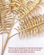PASYOU Artificial Plants Christmas Decor, Gold Fake Flowers Shrubs Plastic Grass Leaves Indoor Outdoor Home Garden Party Hotel Verandah Wedding Event Faux DIY Decoration - 30 Inch Golden 2 Bunches