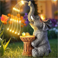 Solar Elephant Statue Garden Decor Outdoor, Garden Decoration with Led Lights, Mother' s Day Gifts for Mom, Birthday Gifts for Women, Garden Statue for Housewarming, Lawn, Yard, Patio