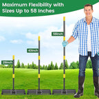 Lawn Leveling Rake - Heavy Duty 30" x 10" Lawn Leveler,Anti-Flip Edge, Adjustable 5FT Handle, Folding Plate for Yard, Soil, Sand, Topsoil Spreader - Garden Ground Top Dressing,Landscaping Tool