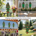 4Pack Upside Down Strawberry Tomato Planter Hanging Growing Kit Outdoor Indoor with 4 Hooks 3 Gallon Cloth Fabric Cherry Tomato Strawberry Vegetable Vertical Hanging Garden Planting Planter Grow Bags