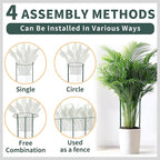 TCBWFY 10 Pack Garden Supports for Plants Metal 10" Wide x 24" High Interlock Half Round Garden Plant Support Ring Border Support Plant Support Ring Cage for Rose Flowers Vine Tomato