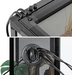 WACOOL TERRA Vertical Habitat Tank 10 Gallon for Tree Dwelling Reptiles and Amphibians, 360°Full Vision Glass Reptile Terrarium 12" x 12" x 18" with Double Side Mesh Panels