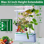 E SUPEREGROW Large Hydroponics Growing System kit with Trellis,Smart Indoor Hydroponic Gardening System with LED Grow Light, Indoor Hydroponic Grow Kit for Tomato,Pepper,Cucumbers(7L,Pump)
