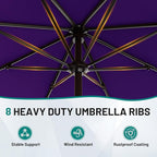 AreShark 9 FT Patio Umbrella for Outdoor, Outdoor Table Umbrella with Push Button Tilt and Crank, Outdoor Patio Umbrellas with 8 Sturdy Ribs for Market, Garden, Pool (Dark Purple)