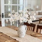 INXUGAO 12 PCS Faux Cherry Blossom Branches Decor 22.83 Inch Fake Artificial Cherry Flowers for Home Indoor Decoration Vase Arrangement Table Living Room Bedroom Spring Decor
