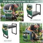 FLINTER Wider Garden Kneeler and Seat, Heavy Duty Thick Gardening Bench for Kneeling and Seat - Garden Kneelers for Seniors, Gardening Stools for Women, Grandparents, Gardeners, Black