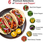 Salsa Garden Seed Pod Kit for AeroGarden, idoo, Ahopegarden, MUFGA with Red Chili/Green/Yellow/Purple Bell Pepper, Red/Golden Cherry Tomato - Hydroponics Supplies for Most Brand (7-pod)
