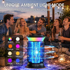Solar Bug Zapper Outdoor, Powerful 4200V Electric Mosquito Zapper with Upgraded Mosquito Attraction Light, Auto On/Off, IPX6 Waterproof Insect Zapper for Patio, Garden & Camping