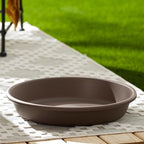 The HC Companies Plastic Plant Saucer - Flower Pot Saucers for Outdoors & Indoors - Traditional Design Plant Pot Trays for Water Drainage - Durable & Stylish Round Plant Tray (21-inch Chocolate)