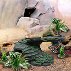 Moonorange Reptile Artificial Plants, Terrarium Plants Decorations Supplies, Aquarium Fish Tank Plant, Amphibian Habitat Hideout Tank Accessories(S Set-4pcs/A)
