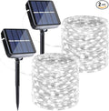 Joomer Solar Fairy Lights, 2-Pack Total 80FT 240LED Solar String Lights Outdoor Waterproof 8 Lighting Modes for Patio Fence Party Garden Yard Home Holiday Tree Outdoor Decoration (White)
