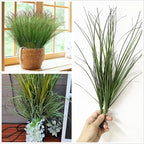 Artificial Wheat Grass Plants Fake Greenery Faux Onion Stems Plastic Plant Flowers Shrubs for Indoor Room Home Office Outdoor Decor Garden Porch Gardening Wedding Party DIY Wreath Decoration - 16 Pack