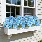 AGIRL 3 Bundles Blue Artificial Hydrangea Flowers for Outdoors, UV Resistant Lifelike Faux Flowers for Spring Indoor Outdoor Garden Patio Porch Balcony Home Decor Wedding Party Centerpieces