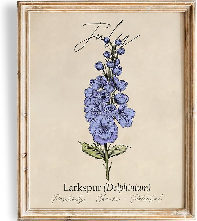 July Birth Flower Art Print - 11x14 (Unframed) | Capturing the Splendor of the July Birth Flower | Decor Accent for Birthdays and Special Occasions | Living Room Decor | Modern Home Decor
