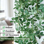 mizii 2 Strands Artificial Vines Garland 68" Fake Vine with Small Green Leaves Silk Rose Leaf Faux Hanging Plants Greenery Decorations for Bedroom Room Table Centerpieces Wedding Decor (Rose Leaves)