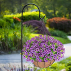 Artificial Flowers Hanging Plants in Basket,Artificial Hanging Flowers for Spring Outdoor Indoor Decor,UV Resistant hanging Baskets with Fake Flowers for Summer Patio Garden Porch Deck Home Decor