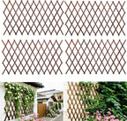 4 Pcs Expandable Garden Trellis, 38" x 89" Thickened Large Wooden Lattice Panel Lattice Trellis for Climbing Plants Outdoor Ivy Vine Rose Clematis for Garden Fence Wall Patio Room Decor (4)