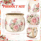 2 Pcs Vintage Planter Ceramic Plants Pot with Drainage Ice Crack Scroll Flower Vase Pot for Indoor Outdoor Plants Home Kitchen Decor Gifts(Farmhouse Rose,5.9")