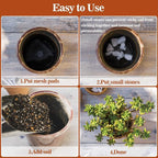 50 Plant Pots Hole Mesh Pad - MAQIHAN Flower Pot Mesh Mat Terrarium Potting Eye Mesh Mats Pot Substrate Barrier 2 Inch Net Bonsai Gardening Grid Ceramic Drainage Hole Mesh Screen Prevent Soil Leaking