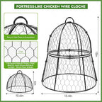 Decoroca 2 PCS Garden Cloches for Plants - Chicken Wire Plant Protectors from Animals, Outdoor Cloches Keep Squirrels, Rabbits & Birds Out of Vegetable - DIY in 5 Forms - Sturdy Anti-Rust Dome