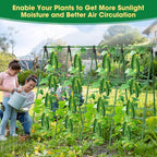 71" x 51" Cucumber Trellis for Raised Bed, A-Frame Garden Trellis for Climbing Plants Outdoor, Rust-Proof Metal Support for Tomato, Peas, Beans, Zucchini & Vines, with Netting & Clips