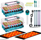 Self-Watering Seed Starter Tray with Grow Light and Heat Mat, 80-Cell Plant Starter Trays Seed Starter Kit, Seed Starter Tray for Seed Starting, Plant Germination & Seedling Growing, 2 Pack