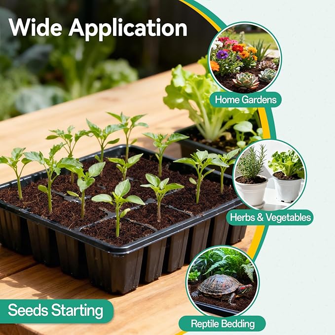 ZeeDix 100 Pcs (40mm) Compressed Coco Coir Fiber Potting Soil Seed Starters - Organic Coco Coir Pellet Fiber Soil for Planting Bonsai, Herbs, Plants, Flowers and Vegetables