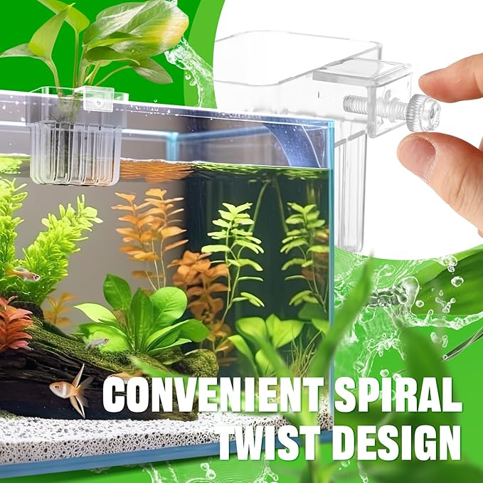 Dandat 8 Pcs Clear Acrylic Aquarium Plant Holder with Hooks Top Aquarium Plant Hanging Fish Tank Cup Pots Aquascape Decoration for Aquaponic Cultivation Water Feature Decoration