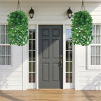 Faux Outdoor Plants Fake Hanging Plants for Outdoors Outside Decorations, 2 Pcs Green Fake Ivy Vines Realistic UV Resistant Artificial Greenery for Planters Porch Garden Yard Front Door Patio Indoor