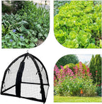 Plant Protectors | 22x22x22in Fruit Safety Support | with Stakes Zipper Plant Protection from Animals | for Flower Vegetables Chicken Bird Squirrel Rabbit Prevention Outdoor Balcony Yard Garden