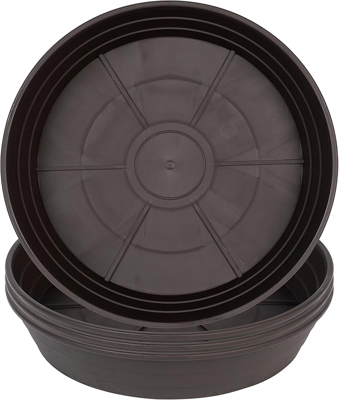 LWALRS Plant Saucer 14 Inch 4 Pack 6 8 10 12 14 16 18 20 25, Plastic Plant Trays for Pots，Extra-Deep Plant Water Dray Tray, Bird Bath Bowl, Heavy Flower Plant Saucers Indoors and Outdoor No Holes