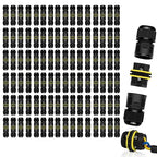 NineLeaf 96 Pack IP68 Waterproof Electrical Wire Connector, Screw Type 3-Pin M20 Cable Connectors Ø5-12mm, Outdoor Junction for Garden, Pond, Pathway, Underground Lighting Installation