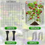 Nexum 30Pcs Plant Protectors from Animals – 16" x 12" Metal Tree Trunk Guards, Garden Plant Cloches & Expandable Plant Cages to Protect from Deer, Rabbits & Lawn Mowers