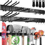 99" Garage Tool Organizer Wall Mount, 28 Pack Heavy Duty Wall Mount Garage Storage Rack Carries1000 lbs, Metal Wall Mount Tool Hanger for Shovels, Rakes, Fits 16" Wall Studs (6 Panels)