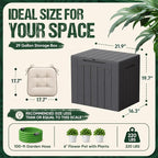 Devoko 29 Gallon Waterproof Outdoor Storage Box Resin Deck Box Lockable and UV Resistant for Patio Furniture, Garden Tools (Gray, 29 Gallon)