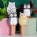 4 Pack Plant Watering Devices, Owl Shape Terracotta Watering Stakes, Vacation Self Watering Planter Insert, Large Self Watering Globes for Indoor Outdoor Plants