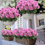CITYES 3 Pcs Artificial Geraniums Flowers Silk Geraniums for Outdoors UV Resistant Purple Pink Artificial Geranium Bush Faux Flowers Plant Geraniums for Garden Home Decor Patio Vase Table Centerpiece
