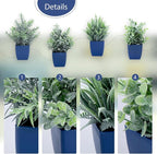 summer flower Set of 4 Fake Plants in Pot Small Artificial Eucalyptus Potted Plant Mini Wheat Grass Ferns Faux Greenery for Home Indoor Office Table Bathroom Farmhouse Decorations Blue