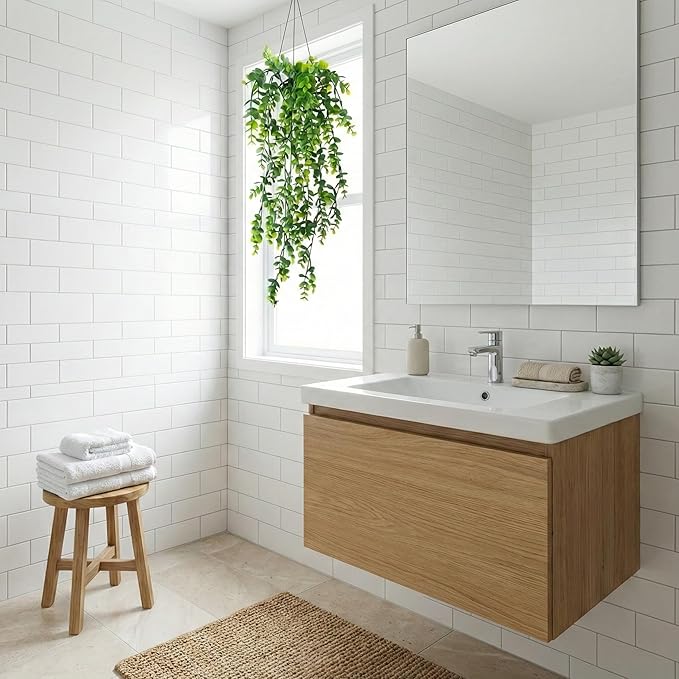 2 Pack Fake Hanging Plants, Artificial Potted Plants for Indoor Outdoor Decor - Realistic Faux Eucalyptus Vines in Pots for Boho Bathroom, Bedroom, Shelf, Porch Wall Decor, UV Resistant Greenery