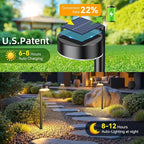 Ahaorigin 6 Pack Solar Pathway Lights Outdoor, 12 Brighter LED Solar Lights Outdoor Waterproof, Up to 12 Hrs Modern Path Light for Yard Garden Walkway Driveway Lawn
