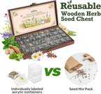 Lush&Dew Holistic Family Apothecary Seed Chest, 30,000+ Medicinal Herb Survival Seed Kit, Gardening Gifts for Women Men, 32 Varieties Heirloom Non-GMO Culinary Herb Seeds for Raised Bed Windowsill