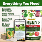 HOME GROWN 21,700+ Lettuce Seeds for Planting - 20 Heirloom Varieties, Non-GMO USA - Romaine, Butterhead, Iceberg, Leaf Lettuce, Spinach & Kale - Indoor, Outdoor & Hydroponic Garden Kit