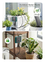 Solar Drip Irrigation System with USB Charging, Indoor Outdoor Plant Watering Devices for 15 Potted Plants, Automatic Watering System IP44 Waterproof 2200mAh for Garden Farm Greenhouse(Green)