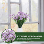Beavorty Simulation Bouquet Artificial Orchid Flower Bunch UV Resistant White 6pcs Decorative Floral Arrangement for Wedding Living Room Home Decor