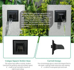 Square 316 Stainless Steel Water Fountain Spout, Outdoor Spillway Scupper with Integrated Spray Baffle, Unique Emitter Water Feature Decor for Patios, Pools, Courtyards, Water Walls(Black)