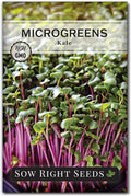 Sow Right Seeds - Red Kale Microgreen Seed for Growing - Instructions to Grow Your Own Delicious and Healthy Microgreens - Plant Indoors with no Special Equipment - Super Easy Superfood Sprouts