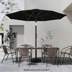 AreShark 9 FT Patio Umbrella for Outdoor, Outdoor Table Umbrella with Push Button Tilt and Crank, Outdoor Patio Umbrellas with 8 Sturdy Ribs for Market, Garden, Pool (Black)