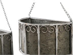 SOFE Farmhouse Galvanized Metal Hanging Planter Basket Set of 2, Unique Hanging Plant Pot Indoor Outdoor, 14 Inch/12inch Flower Pots Holder with Chain Hook, Home Garden Patio Decor