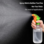 Cleaning Spray Bottles for Plants Misters Inside, 2 Pack 16.9 oz Squirt, Water Spray Bottle Mist Sprayer, No Leak Hair Mister Empty with Adjustable Nozzle (White Orange)